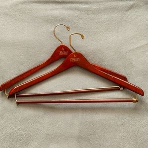 2 Vintage Polo Ralph Lauren Wishbone Wooden Hangers, Excellent Condition